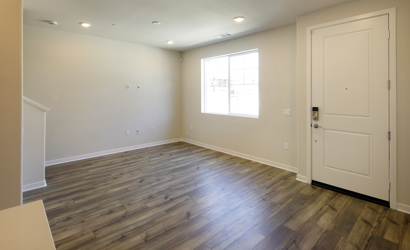 A room with white doors.