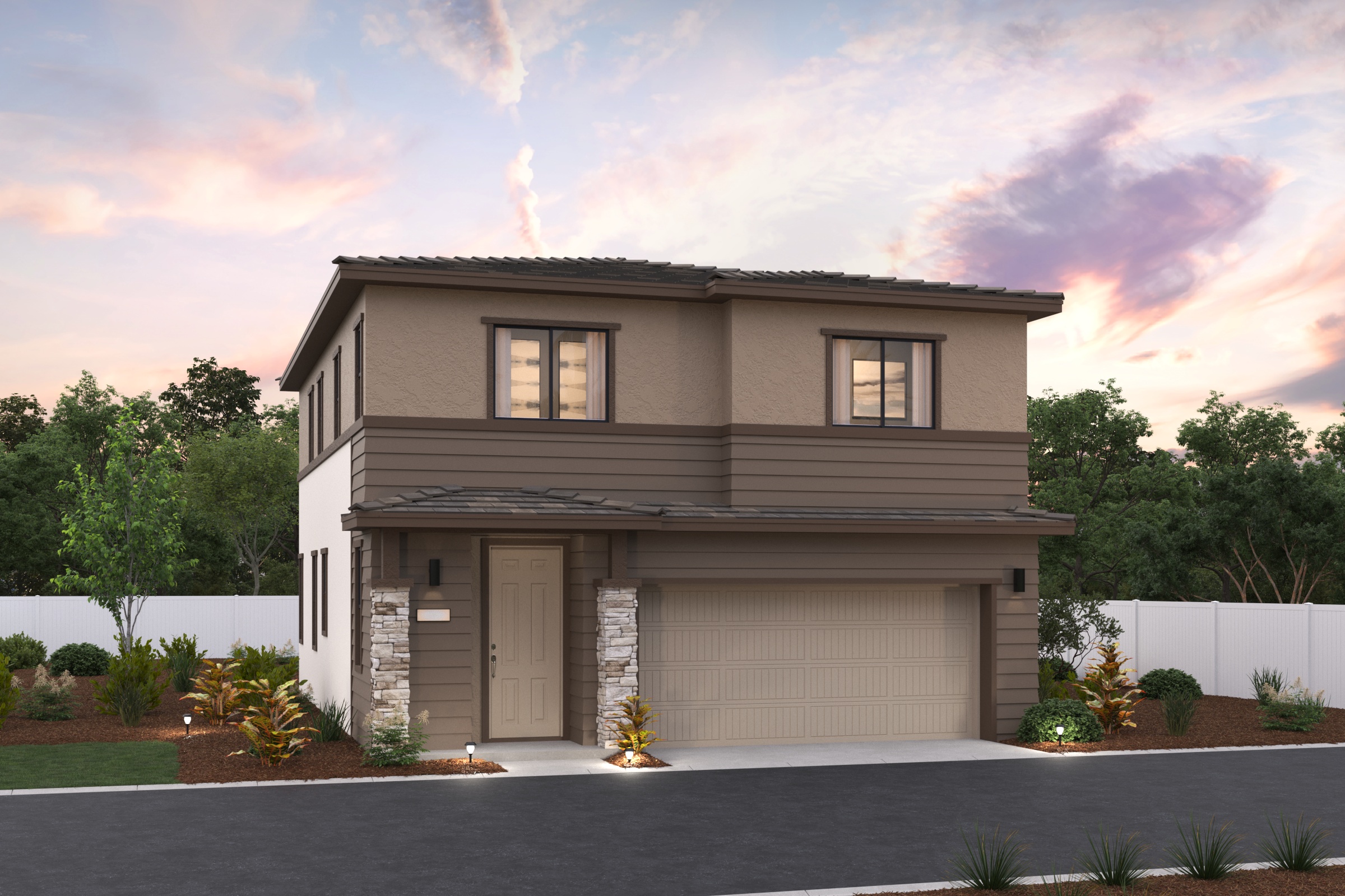 A house with a garage.