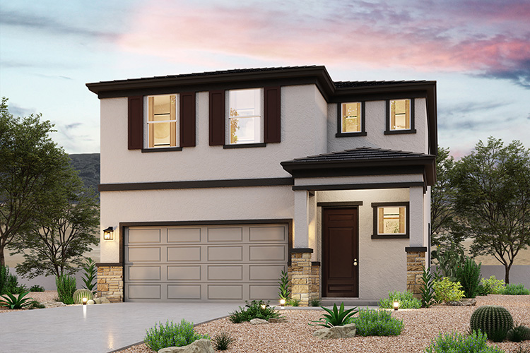 A house with a garage.