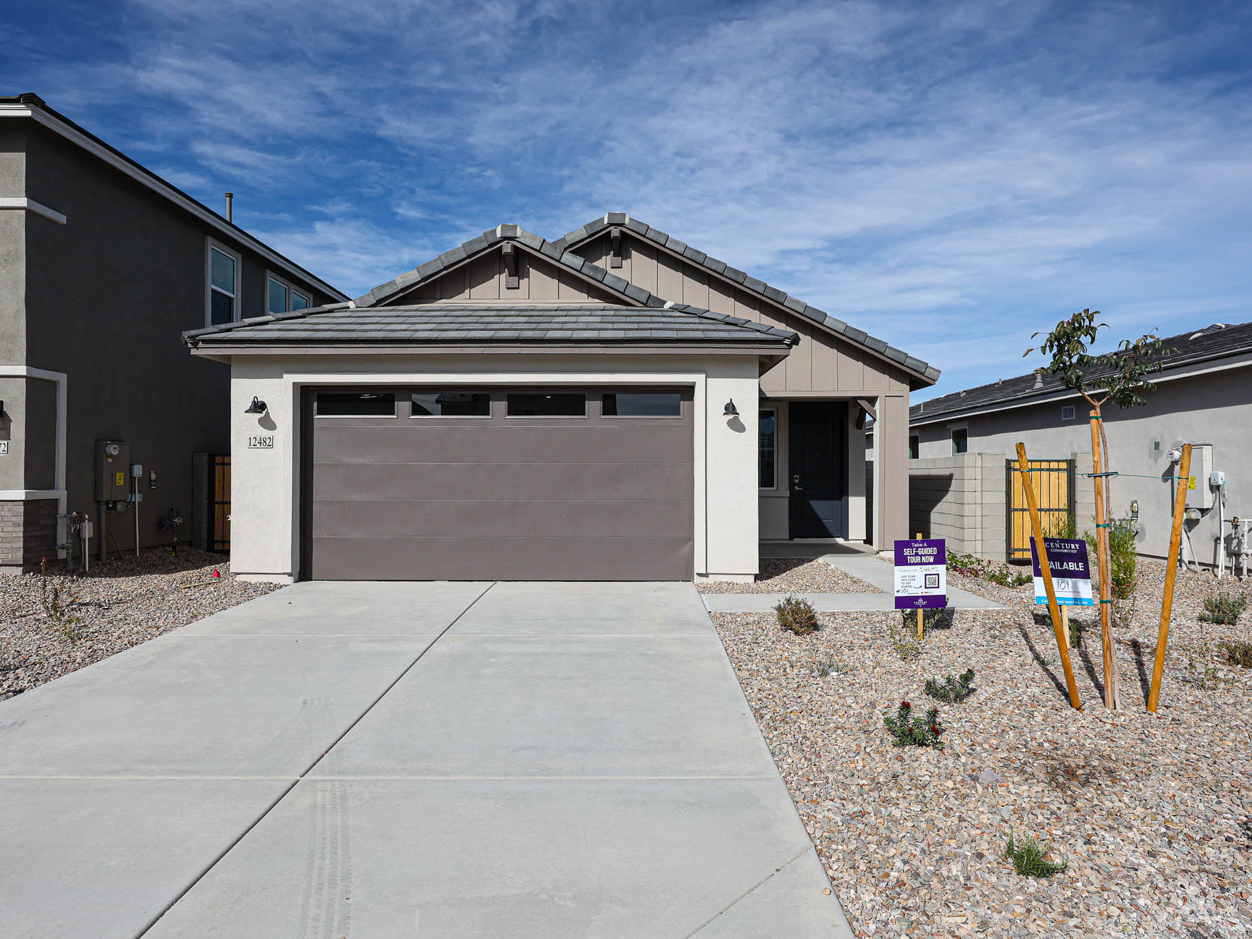 A garage with a garage.
