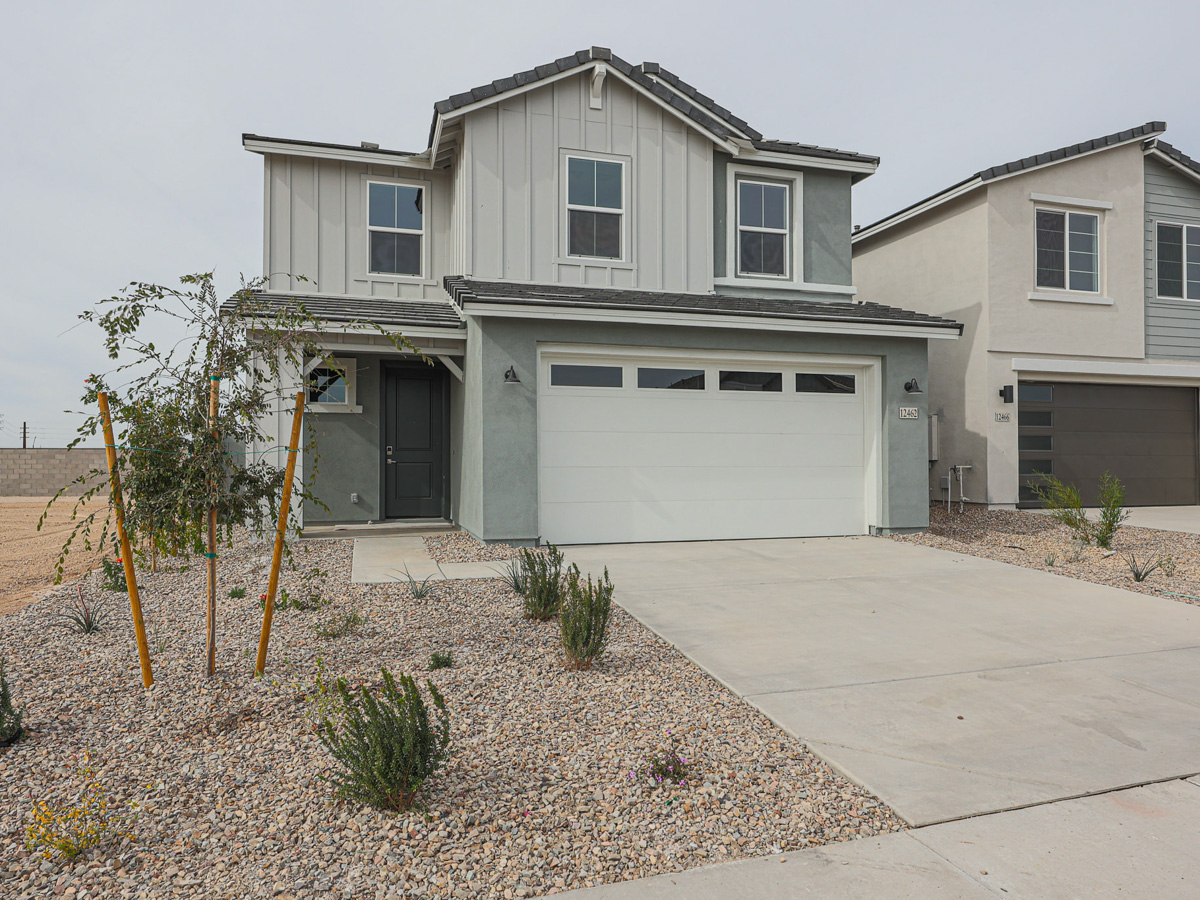 A house with a garage.