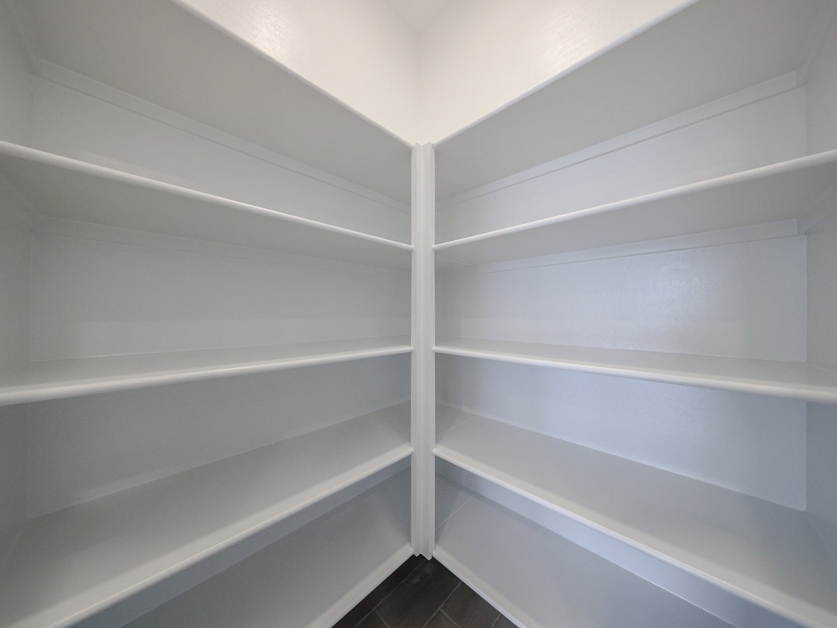 A white shelf with white shelves.