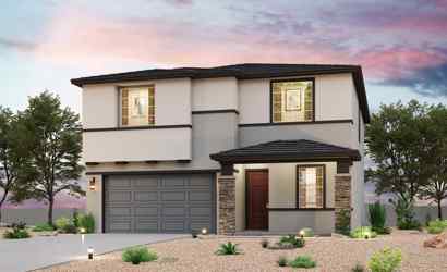 A house with a garage.