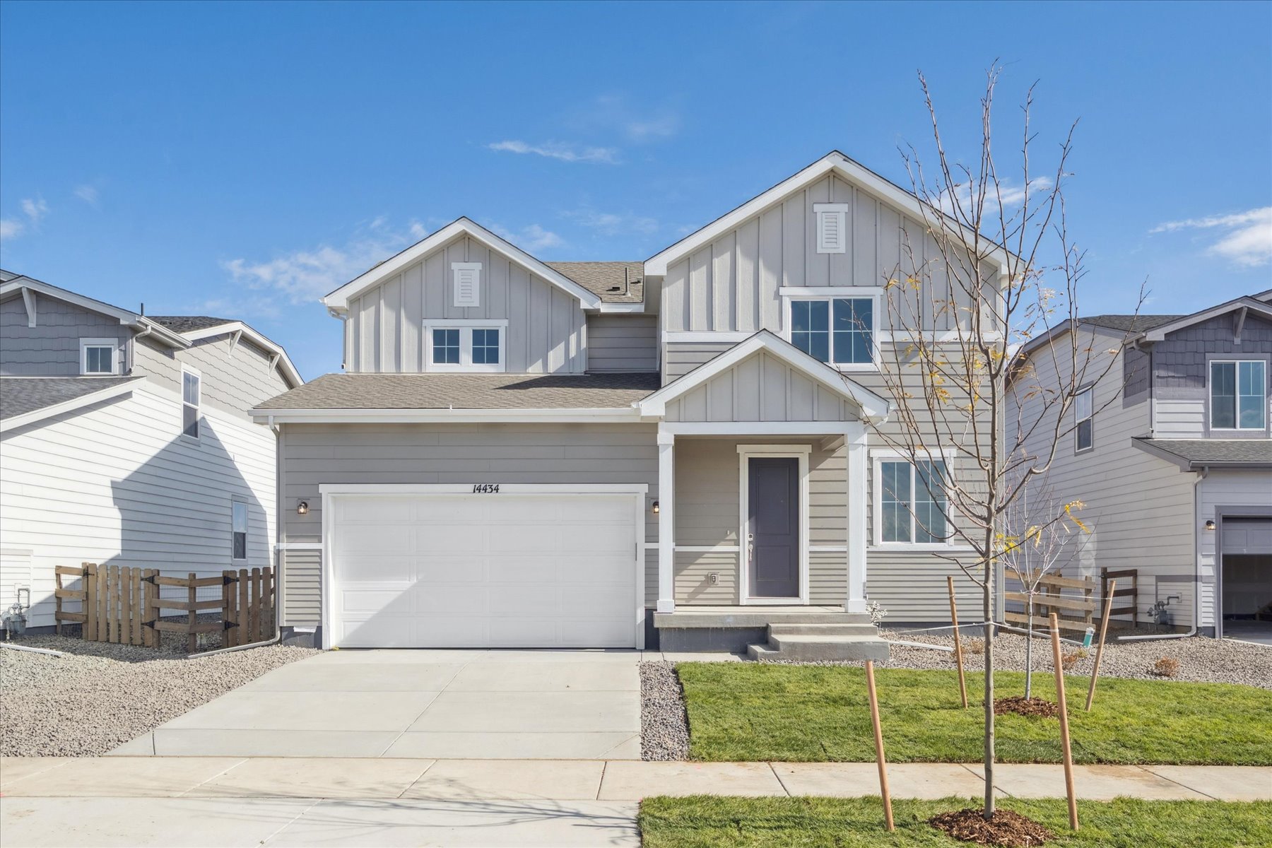 A house with a garage.