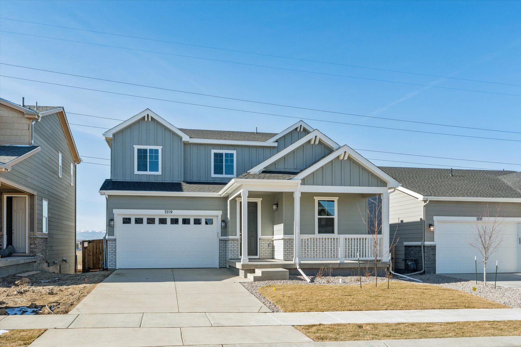 A house with a garage.