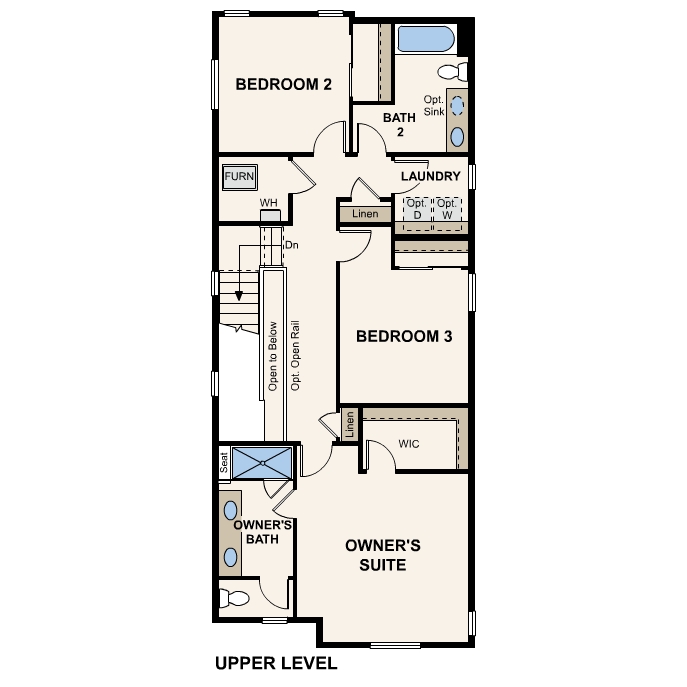 Diagram, engineering drawing. Bellmont Floorplan, Upper Level