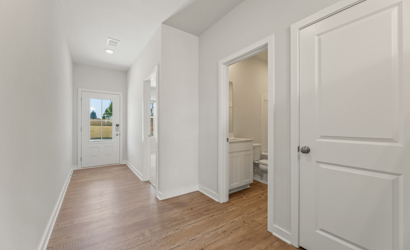 A room with white doors.
