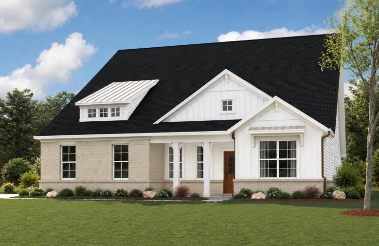 A house with a grass yard.