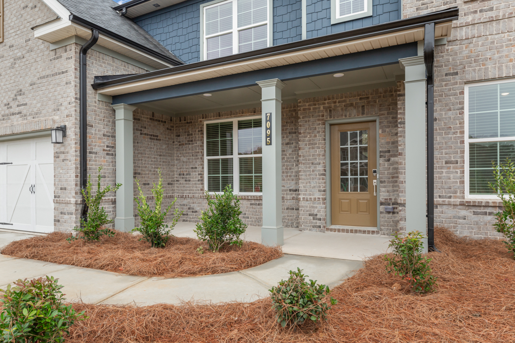 A house with a front yard.