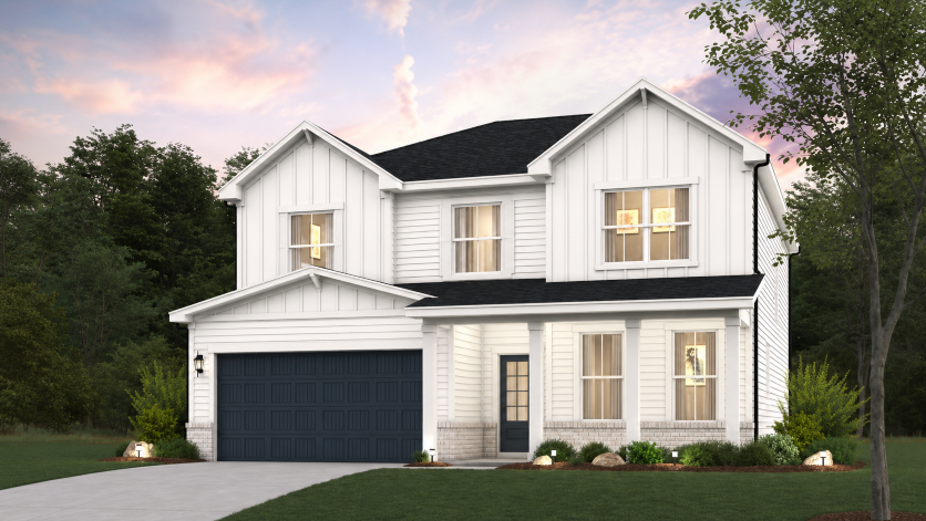 A house with a garage.
