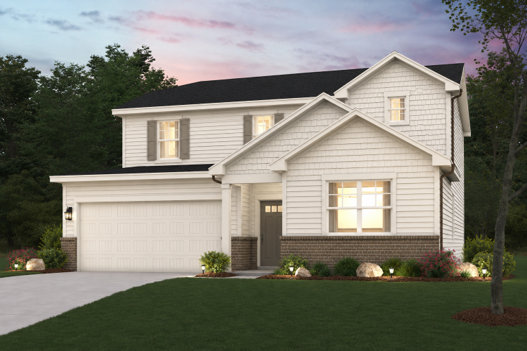 A house with a garage.