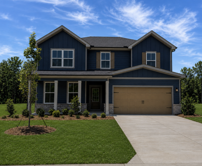 A house with a garage.