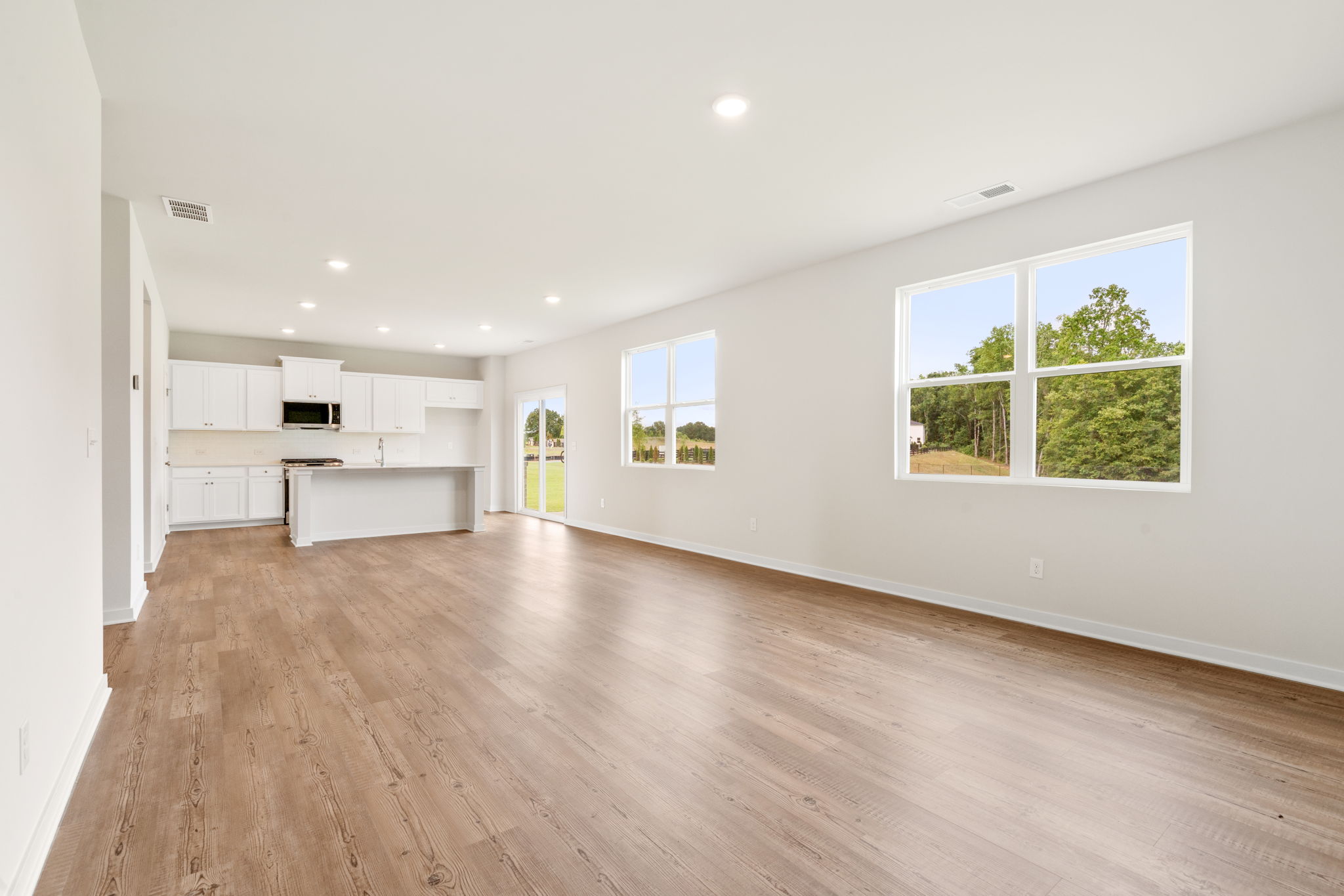 A large empty living room.