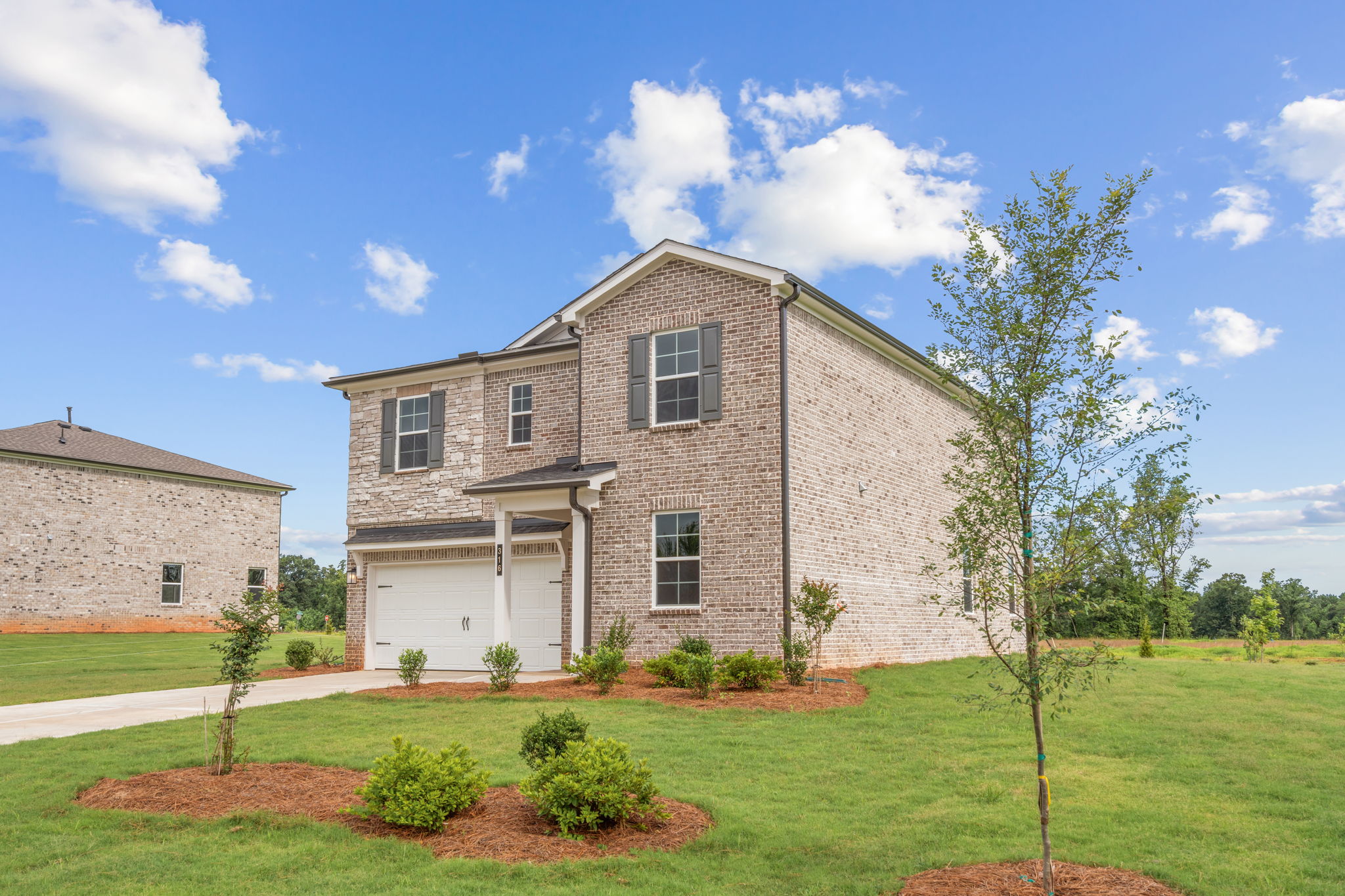 A large brick house.