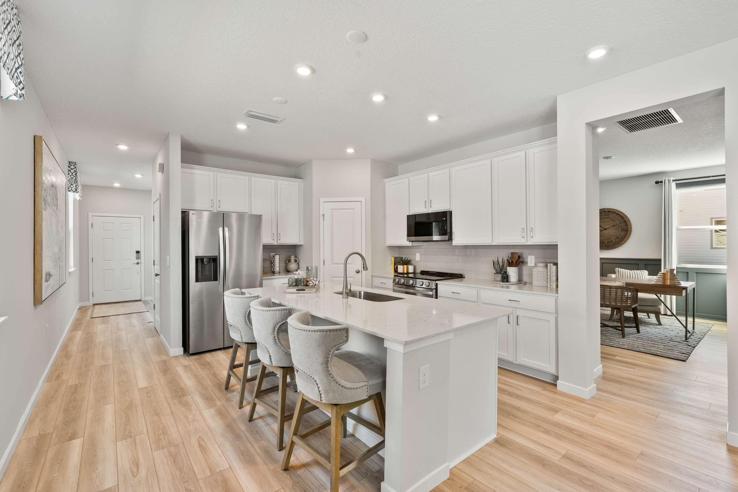 Captiva Model Kitchen with Island at Seminole Palms