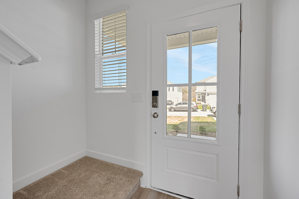 A door with a window.