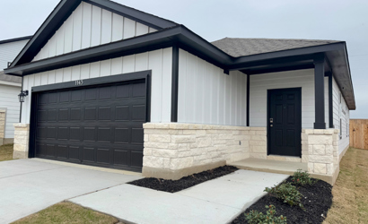 A house with a garage.