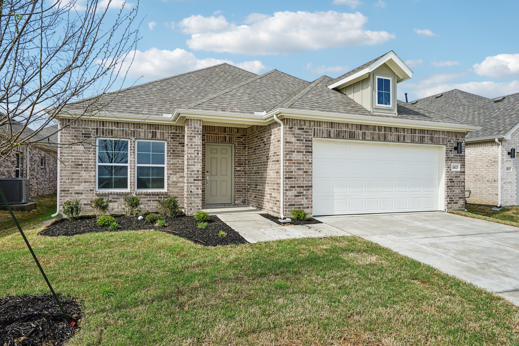 A house with a garage.