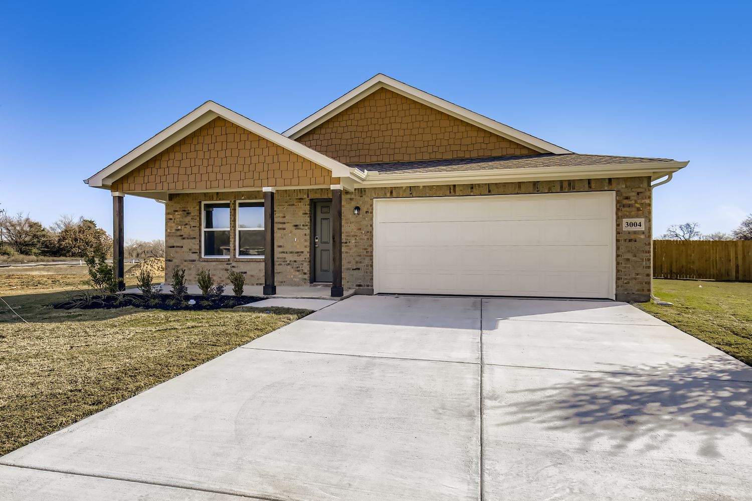 A house with a driveway.