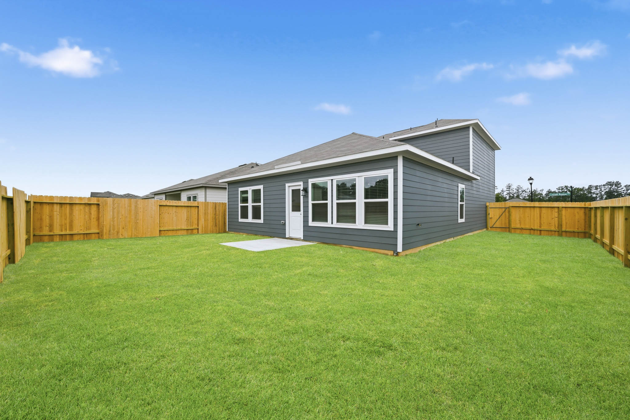 A house with a fence around it.