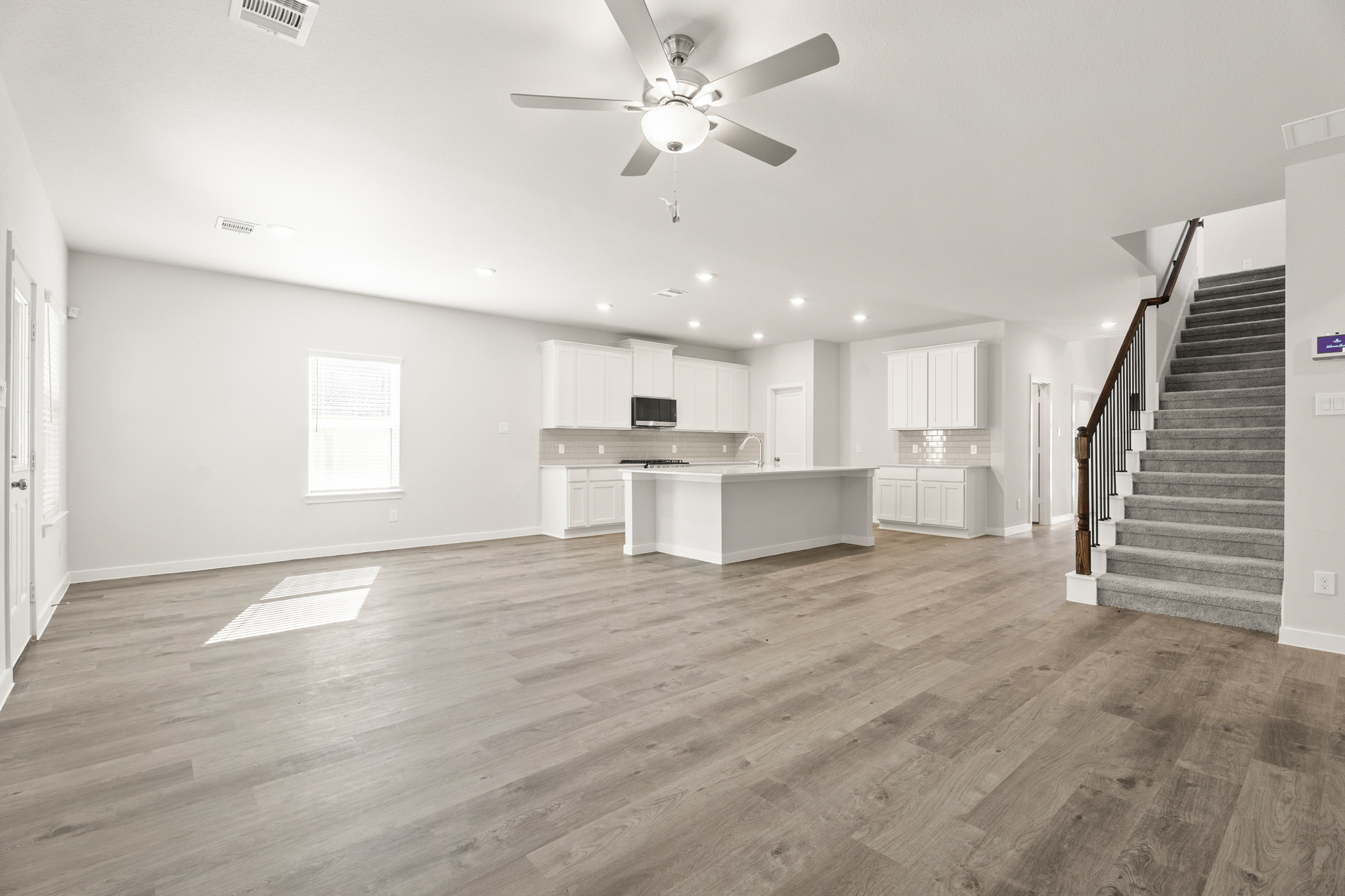 A large empty kitchen.