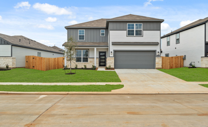A house with a driveway.