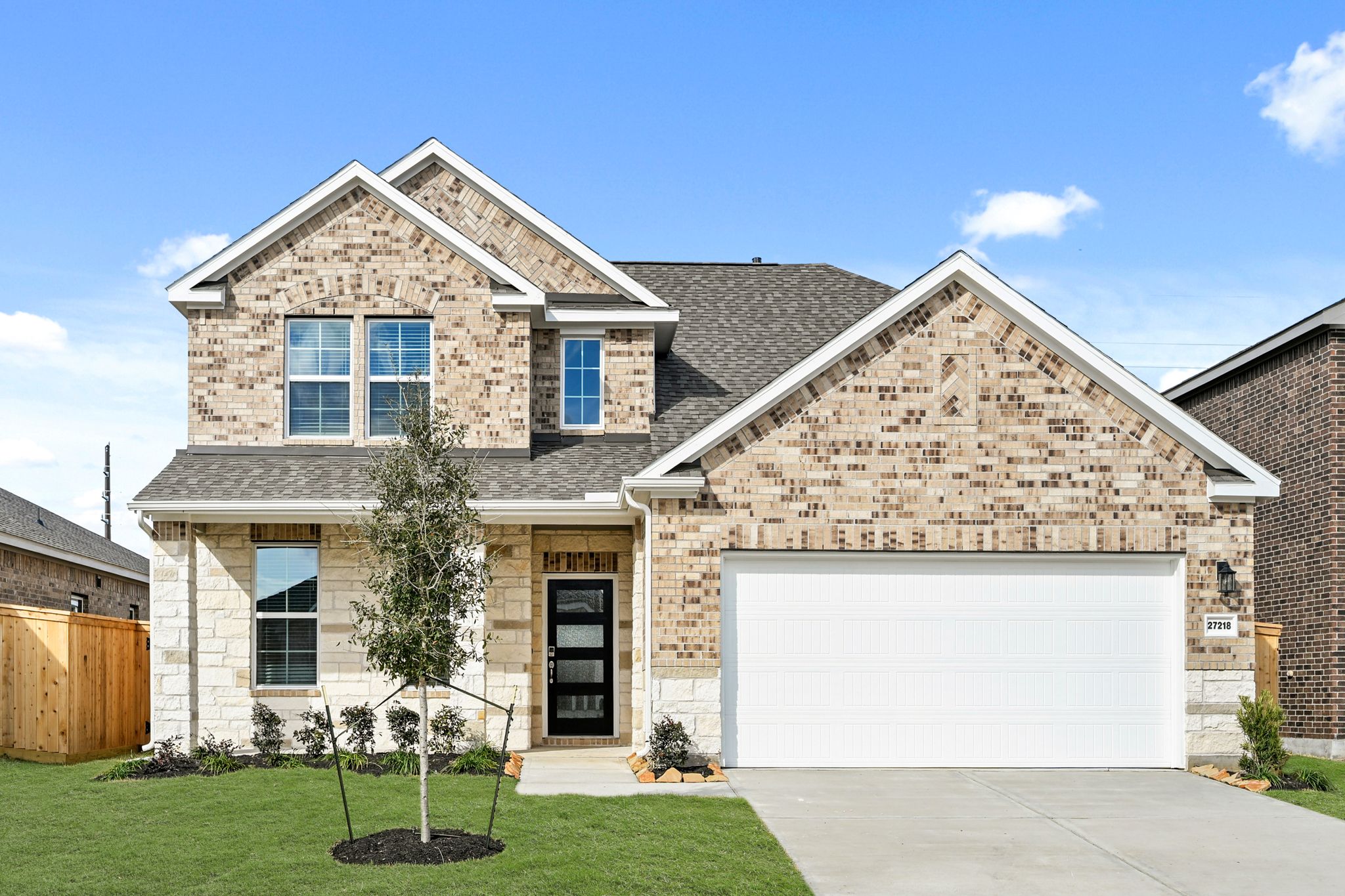 A house with a garage.