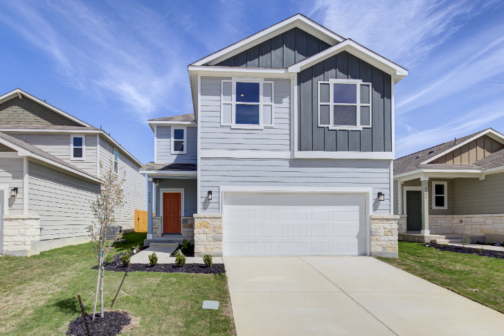 A house with a garage.