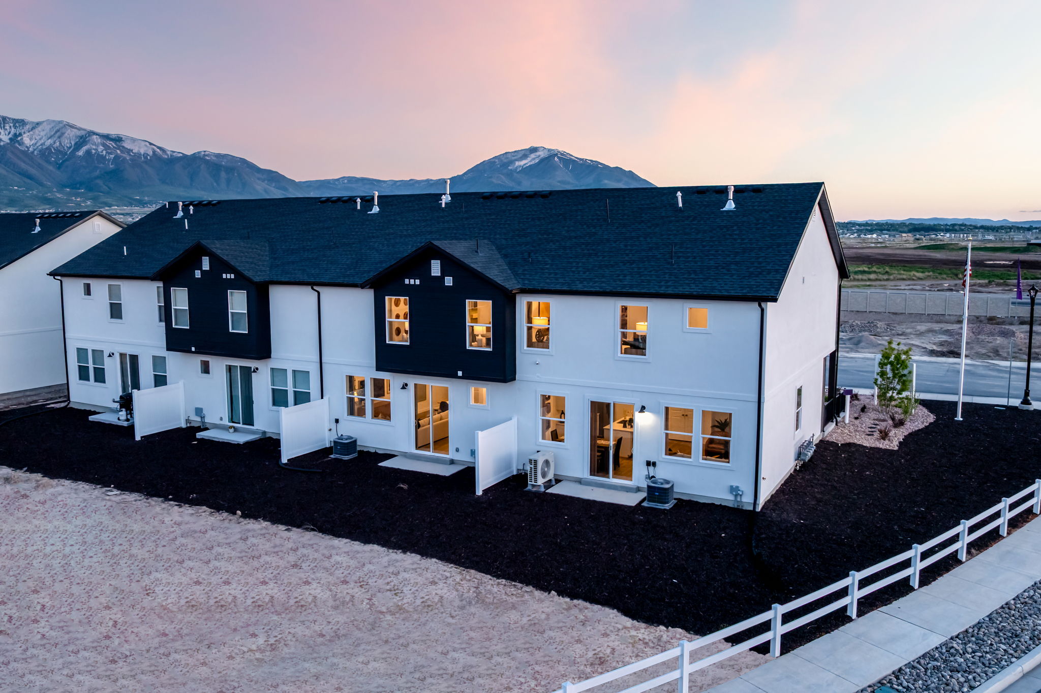 A house with a fence around it.
