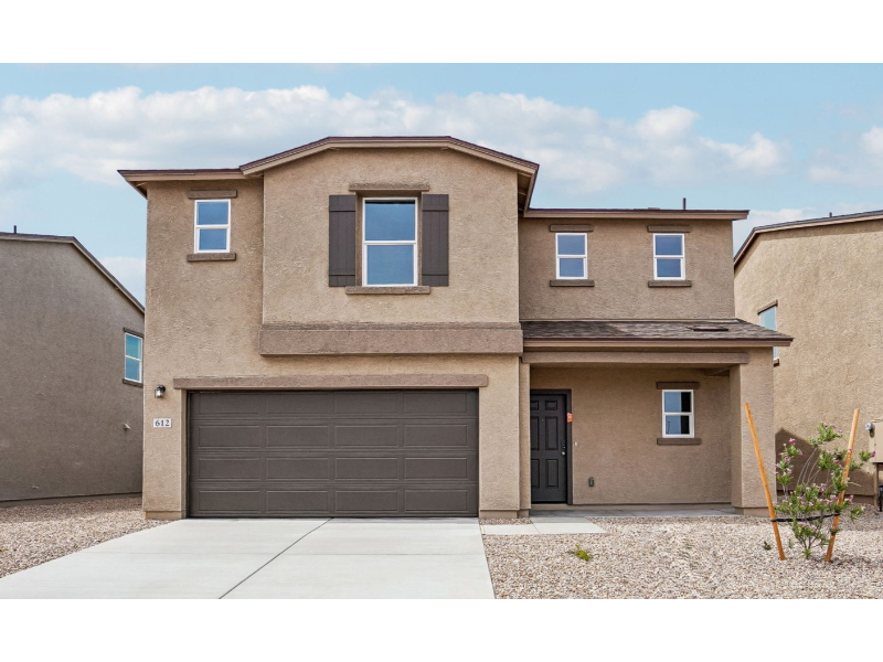 A house with a garage.