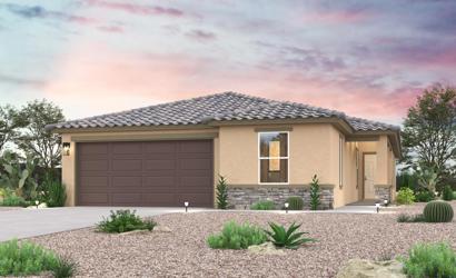 A house with a garage.