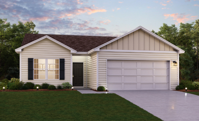 A house with a garage.