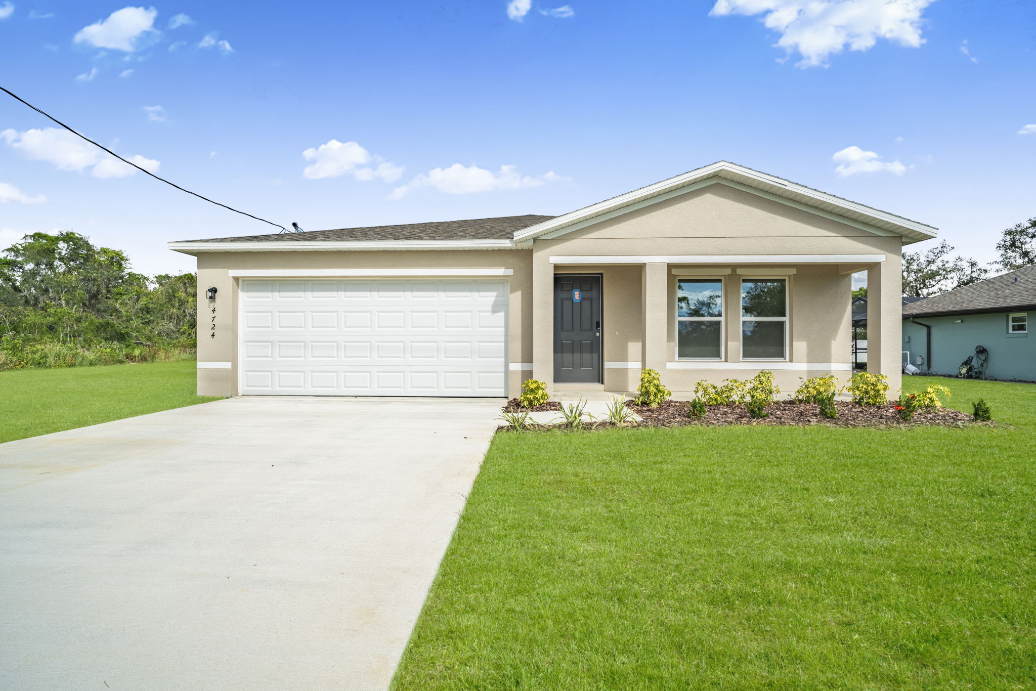 A house with a garage.