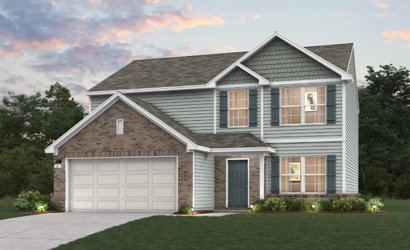A house with a garage.