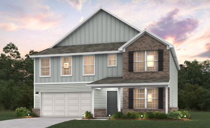 A house with a garage.