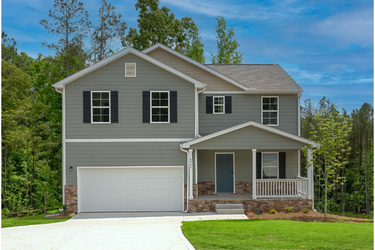 A house with a garage.