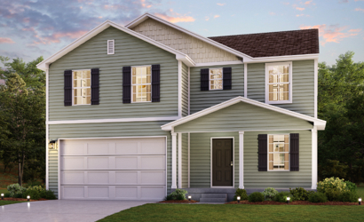 A house with a garage.