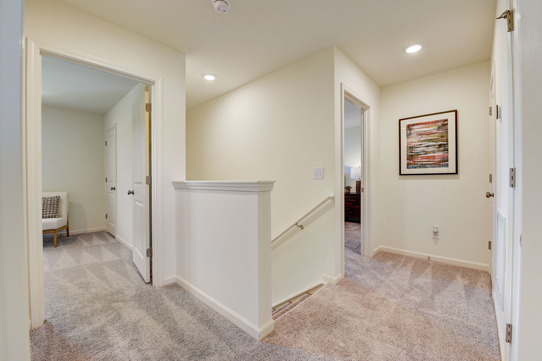 A room with a white cabinet.